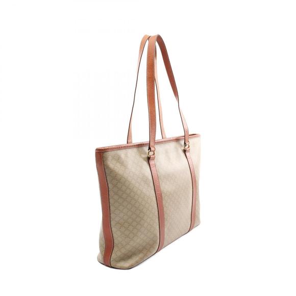 Celine beige brown tote canvas leather Macadam bag - Picture 1 of 8